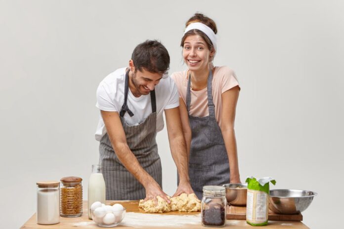 Couple at a cooking class date night | Concept